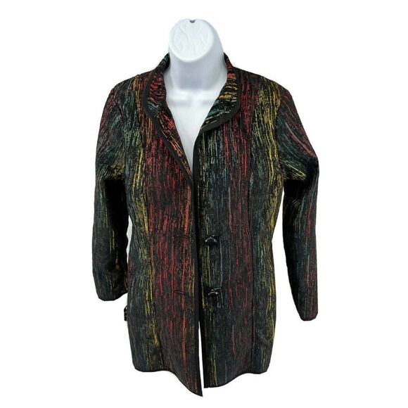 Trimdin Artisan Art to Wear Jacket Prism Noir Reversible Mid Length - Picture 2 of 12